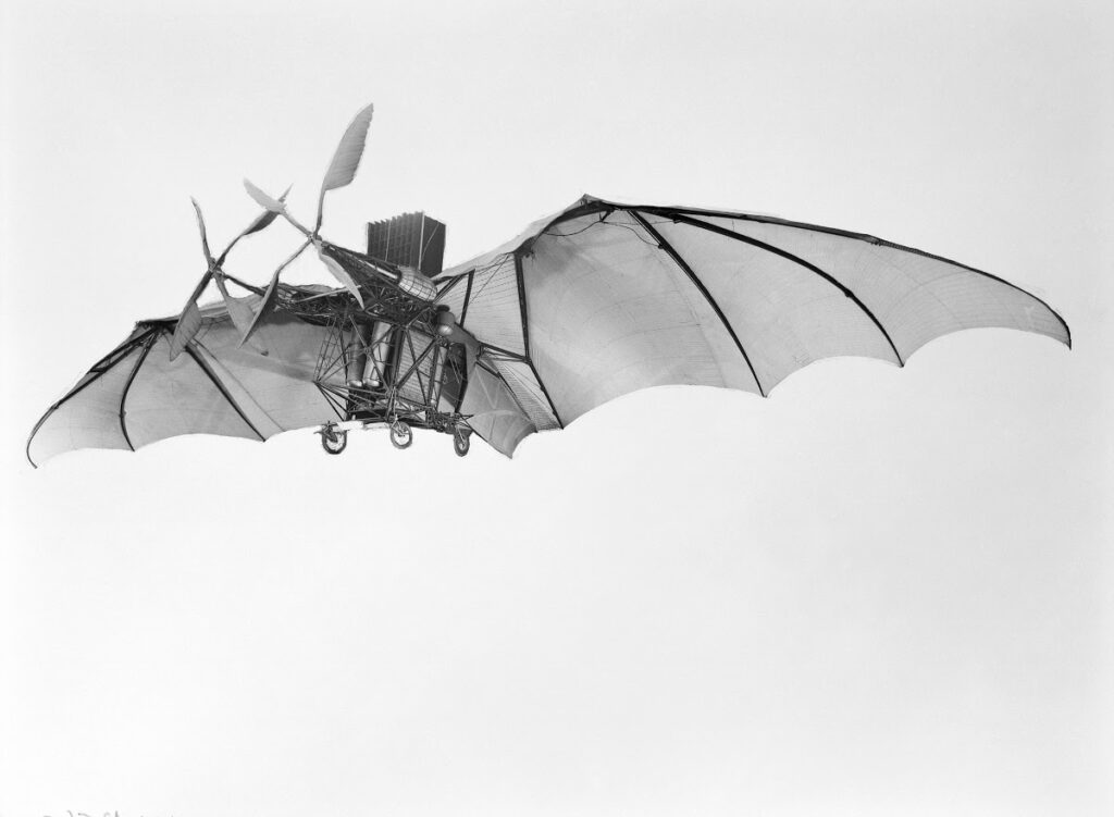 Eóle, um dos projetos de avião do engenheiro francês Clément Ader